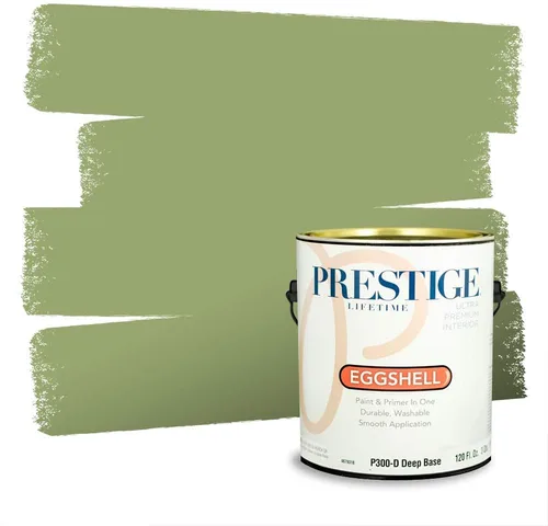 Vista 164 de Prestige Paints - Pintura exterior e imprimación en uno, 1 galón, plano, compatibilidad comparable con el color menta «Whipped Mint» de Behr