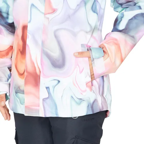 Vista 7 de Volcom Chaqueta con capucha Bolt para mujer, con aislamiento para snowboard y esquí, Negro
