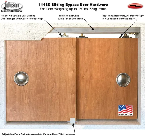 Vista 5 de VDOMDOORS Mela 7444 Puertas interiores de derivación, sin vidrio, MDF, 36x80, blanco, accesorios de estilo moderno incluidos