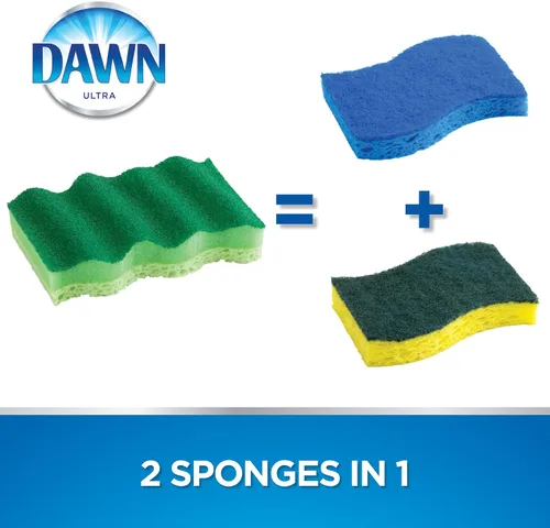 Vista 5 de Dawn Power Clean - Esponjas para fregar en forma de cuña, paquete de 3, color verde
