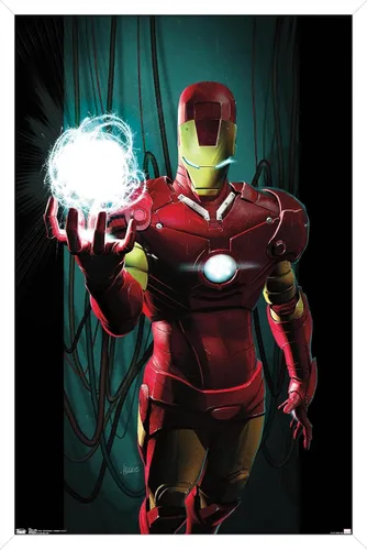 Vista 13 de Trends International Marvel Comics - Iron Man - Póster de pared energético, 14.725 x 22.375 pulgadas, versión enmarcada en madera de granero
