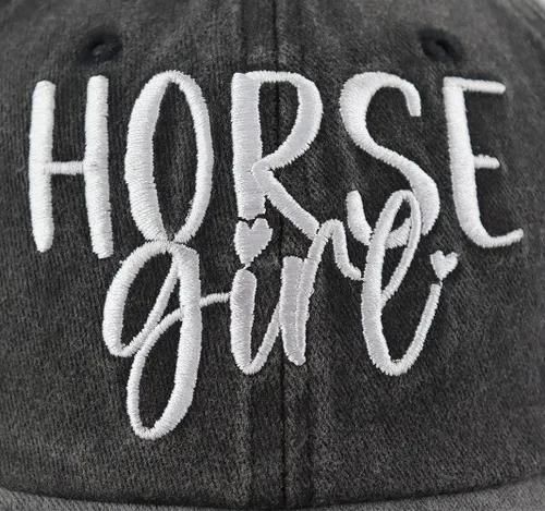 Vista 2 de Gorra de béisbol para mujer, divertida gorra de béisbol bordada de algodón ajustable para amantes de los caballos