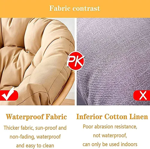Vista 6 de Cojines para silla de hamaca con forma de huevo colgante, 15.7 x 15.7 in, cojín redondo para silla Papasan, suave y cómodo, transpirable
