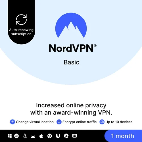 Vista 22 de NordVPN Plus, 10 Devices, 1-Year, VPN & Password Manager Software Bundle, Digital Code