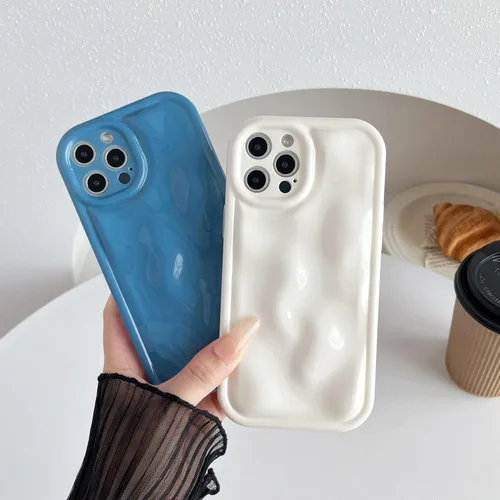 Vista 3 de Caseative Funda para iPhone 12 Pro Max, color negro Suavidad de la galjanoplastia de cromo del patrón de la burbuja del meteorito de la onda