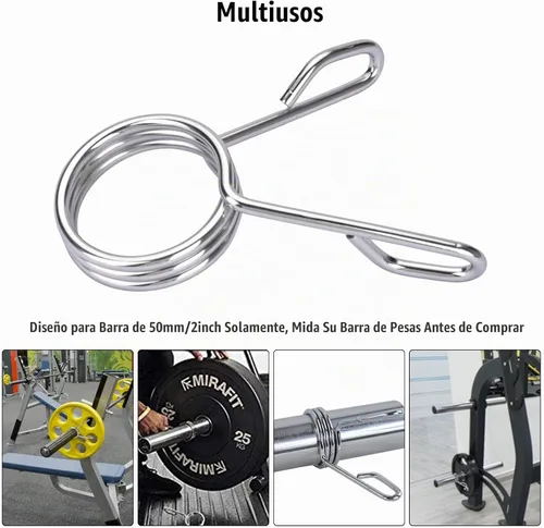Vista 4 de AccEncyc Collares de clip de resorte de 2 pulgadas, abrazaderas olímpicas para mancuernas, clips de barra de pesas para levantamiento de pesas
