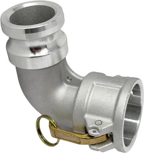 Vista 3 de Gloxco Tipo de aluminio DA leva y ranura de manguera de montaje, codo de 90 grados, 2 "Camlock hembra x 2" Camlock macho (CAM-20-DA90-AL)