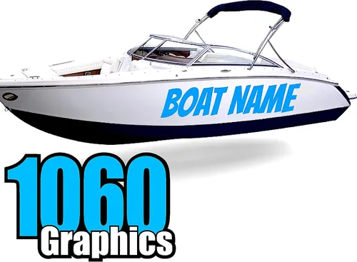 Vista 15 de Calcomanías de letras y números de barco personalizados (dos calcomanías) de vinilo marino