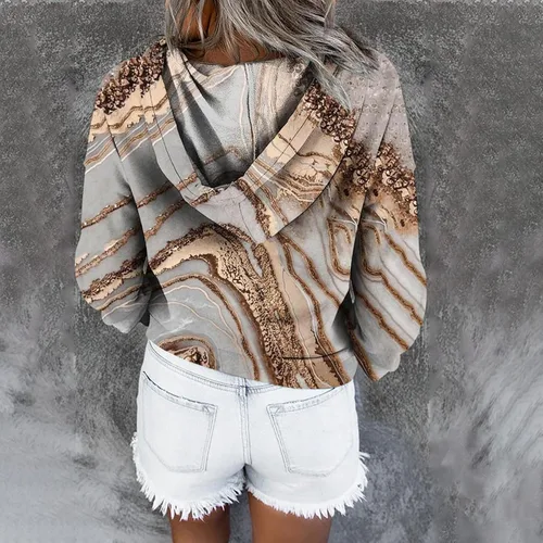 Vista 131 de Sudaderas con capucha para mujer, con cuello de botón, sin botones, con cordón, manga larga, lindas, ropa para adolescentes y niñas