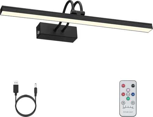 Vista 11 de FUNCHDAY Luz de Imagen Inalámbrica, Luz de Imagen con Batería Recargable de 13" Operada con Pilas y Temporizador Remoto, Luz de Galería Regulable