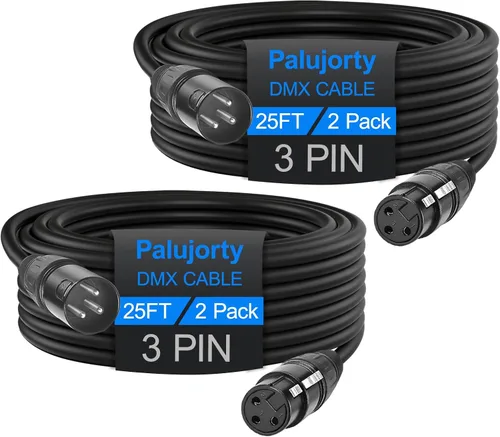Vista 11 de Paquete de 10 cables DMX de 3 pines de 3.2 pies para luz de escenario y controlador