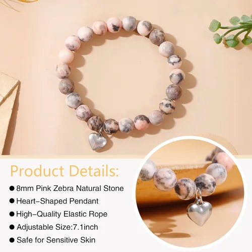 Vista 17 de 2024 Graduation Gifts for Her Him Natural Stone Bracelet Class of 2024 High School College Graduation Gift for Women Men