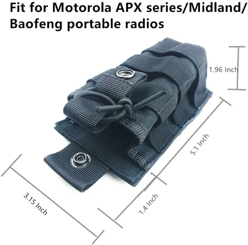 Vista 2 de Molle Tactical - Funda universal de nailon para radio compatible con Baofeng Midland Motorola Walkie talkies