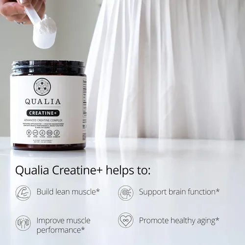 Vista 3 de Qualia Creatine Complejo Avanzado de Creatina 2 Fuentes + Magnesio Absorción Optimizada Rendimiento Muscular, Función Cerebral