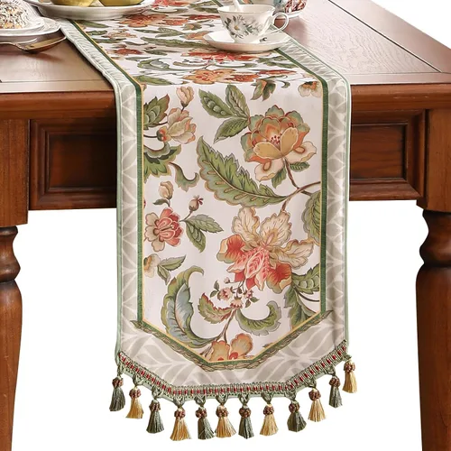 Vista 21 de patdrea Camino de mesa de terciopelo francés estilo granja para decoración del hogar, cocina, comedor, fiestas, cenas familiares, boda 12"*63