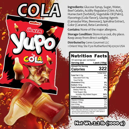 Vista 2 de Caramelos de gomita suaves y masticables con sabor a Cola a granel bolsa