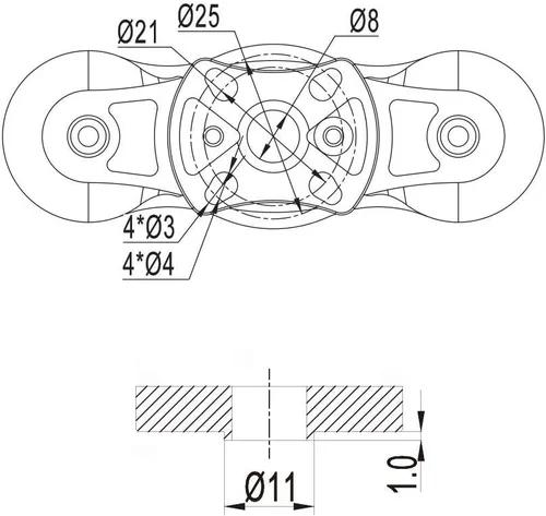 Vista 6 de FLUXER-pro30.2X9.9in - D11-4XD3X (D20-D25) y D11-4XD4X (D21-D23) PropellerMAD Componentes CF para aviones Multirotor Quadcopter Hexrcopter RC DIY