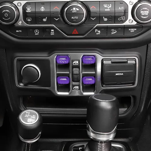 Vista 11 de Jimen Compatible con Jeep Wrangler JL JLU 2018-2023 y Jeep Gladiator JT 2020-2023, 4 piezas de cubiertas de interruptor de botón para ventana