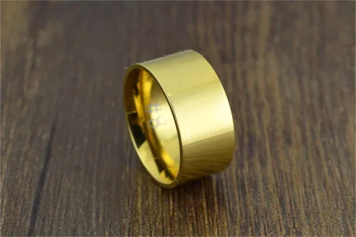 Vista 3 de Fashion Month Anillo de acero inoxidable de 0.394in de ancho para hombre y mujer, color plateado, oro rosa de 18 quilates, banda grande y pulida