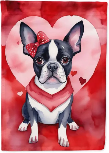 Vista 56 de Caroline's Treasures DAC5252GF Affenpinscher - Bandera de jardín con texto en inglés "My Valentine", bandera decorativa para patio exterior, patio