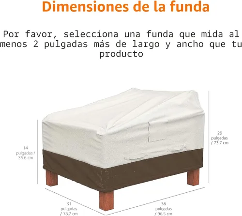 Vista 6 de Amazon Basics Fundas para Sillas de Patio con Asiento Profundo, Fundas para Muebles de Césped y Patio al Aire Libre, Resistente, Impermeable