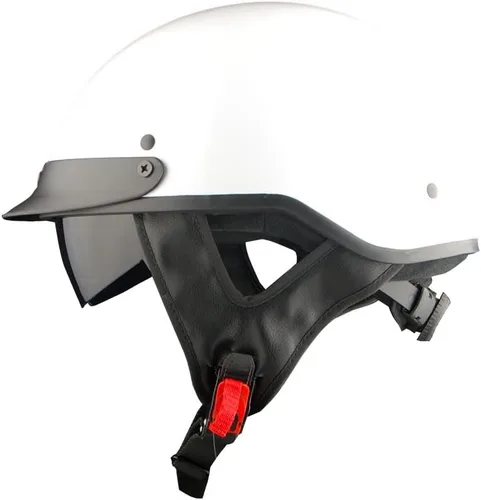 Vista 10 de 1Storm Casco de media cara para motocicleta, ciclomotores, scooter, piloto con visera ahumada interior retráctil