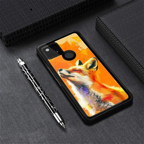 Vista 550 de Compatible con Google Pixel 4A 5G Mobile Case Creative Acrylic Panel trasero Silicona Protección Grip especialmente diseñado para Google Pixel 4A 5G