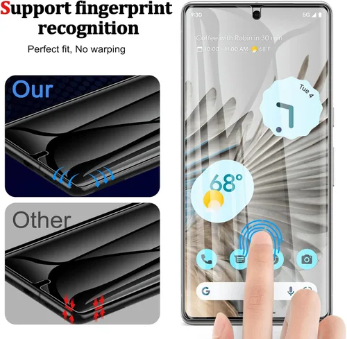 Vista 4 de Paquete de 3 protectores de pantalla para Google Pixel 7 Pro, protector de pantalla de TPU suave (no vidrio), antiarañazos, alta definición, sin