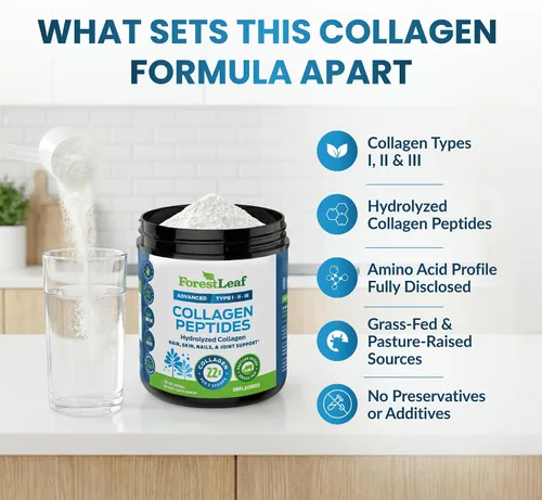 Vista 4 de Polvo de Péptidos de Colágeno Sin Sabor - Polvo de Proteína de Colágeno Hidrolizado Tipo 1, 2 y 3 - Polvo de Colágeno Keto Alimentado con Pasto