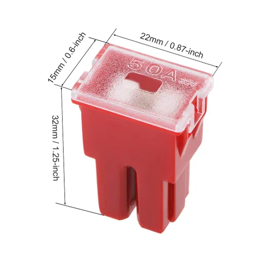 Vista 2 de uxcell Fusible automotriz del cartucho 32V 50A Hembra Terminal J Caja del caso para el camión del coche 2pcs
