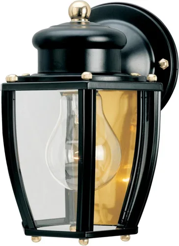 Vista 4 de Westinghouse Lighting 6468800 - Lámpara de pared para exteriores, acabado plateado antiguo con cristal curvado transparente