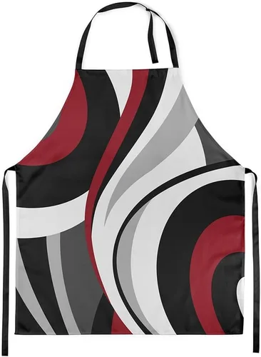 Vista 11 de Castle Fairy Delantal de cocina geométrico en espiral, moderno delantal impermeable con rayas simples para adultos (sin bolsillo), 31 x 26 pulgadas
