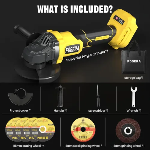 Vista 7 de Amoladora Angular Inalámbrica, Herramientas de Amoladora Eléctrica de 4-1/2 Pulgadas Compatible con Batería Dewalt 20V MAX, Amoladora Inalámbrica