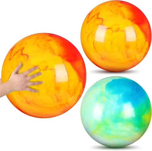 Vista 9 de Deekin 2 bolas hinchables de goma inflables grandes de 15 pulgadas para patio de recreo al aire libre (azul y verde)