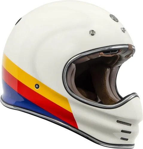 Vista 2 de TORC T3/Baja - Casco de motocicleta de fibra de vidrio retro clásico de cara completa con aprobación DOT y ECE