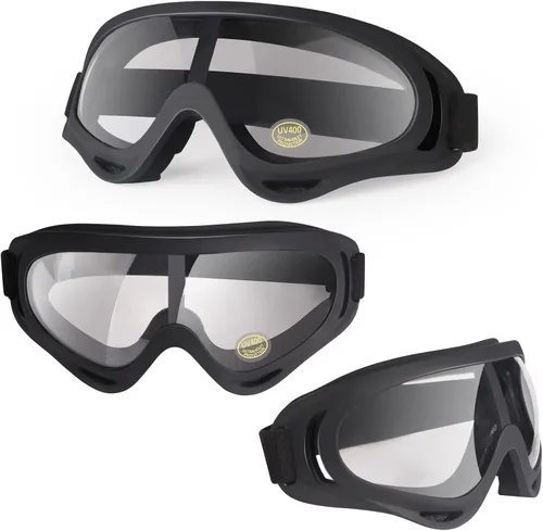 Vista 6 de Gafas para motocross ATV, transparentes, paquete de 2 Motorcycle Motocross, Bike Riding, UTV Off-Road Skiing, Anti-Fog Dustproof