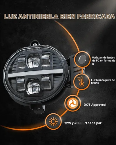 Vista 5 de BICYACO Luz antiniebla LED con DRL para Dodge Ram 1500 2500 3500 2002-2009