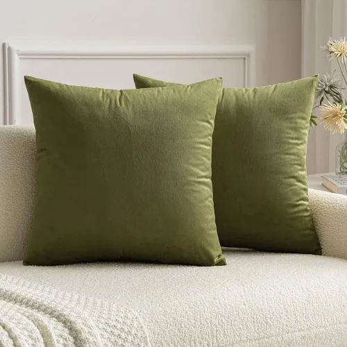 Vista 45 de MIULEE Paquete de 2 fundas de almohada de terciopelo decorativas rectangulares lumbares, fundas de cojín suaves sólidas para sofá, sofá, dormitorio
