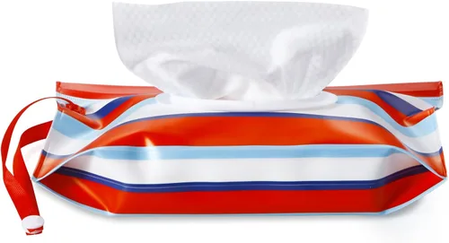 Vista 4 de PandaEar Paquete de 4 dispensadores de toallitas para bebés, bolsa de toallitas recargable para bebés, contenedor de toallitas portátil, bolsa