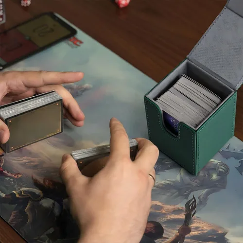 Vista 7 de Yookeer 4 Piezas Cajas de Cartas de Cubierta de Cuero Caja de Juego de Cartas para Caja de Cartas Coleccionables Compatible con MTG Commander