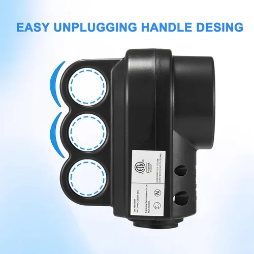 Vista 5 de Receptáculo NEMA 6-50R, 50 Amp 3 clavijas 250 voltios soldador de repuesto enchufe hembra resistente, negro, certificación ETL