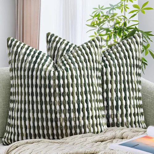 Vista 15 de AmHoo - Funda decorativa de almohada estilo bohemio de chenilla, funda de almohada con borlas tuftadas para sofá, cama, dormitorio, sala de estar