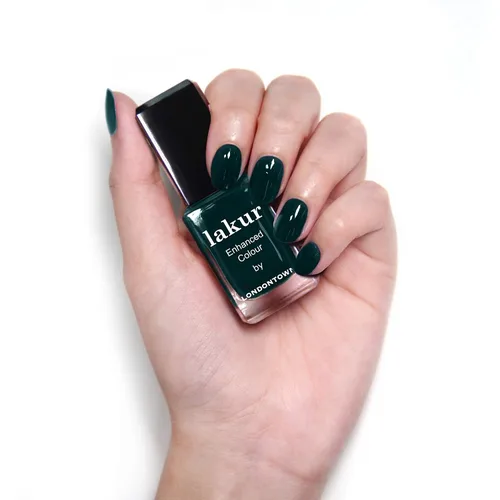 Vista 4 de LONDONTOWN Lakur Nail Polish – Green, Long-Lasting, Streak-Free, Chip-Resistant 21+ Free Non-Toxic Vegan Nail Color, Strengthens & Hydrates Nails