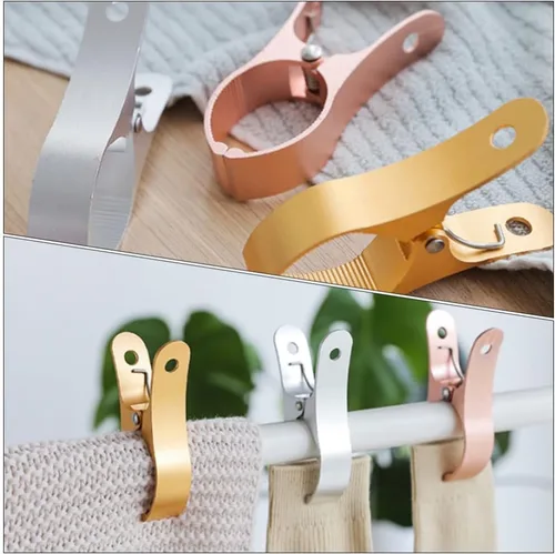 Vista 7 de Zerodeko Clips de alta resistencia, 2 clips para toallas de playa, resistentes al viento, abrazaderas de edredón de aleación de aluminio, clips