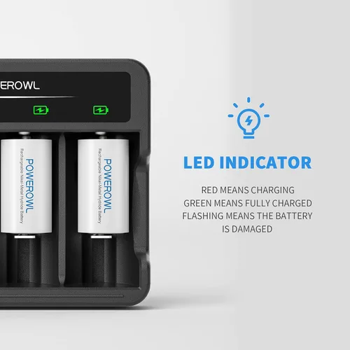 Vista 5 de Baterías C recargables con cargador de batería inteligente, 5000mAh-8