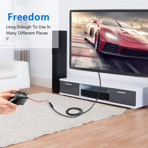 Vista 5 de Cable de extensión USB 3.0 de 1 pie tipo A, macho a hembra, cable extensor de transferencia de datos de 5 Gbps para teclado, ratón, unidad flash