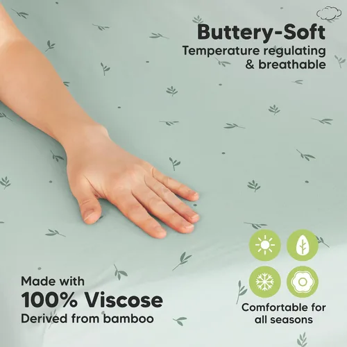Vista 3 de KeaBabies Paquete de 2 sábanas para cuna pequeñas y 2 sábanas orgánicas para cuna para niños, niñas, sábanas bajeras de jersey, sábanas para cuna