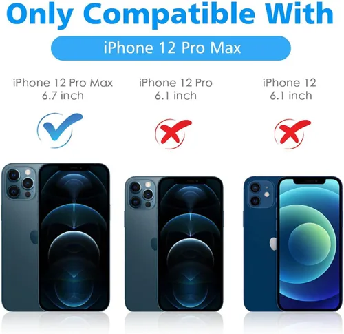 Vista 2 de imluckies Protector de lente de cámara para iPhone 12 Pro Max de 6.7 pulgadas, vidrio templado transparente HD y dureza 9H, compatible con fundas