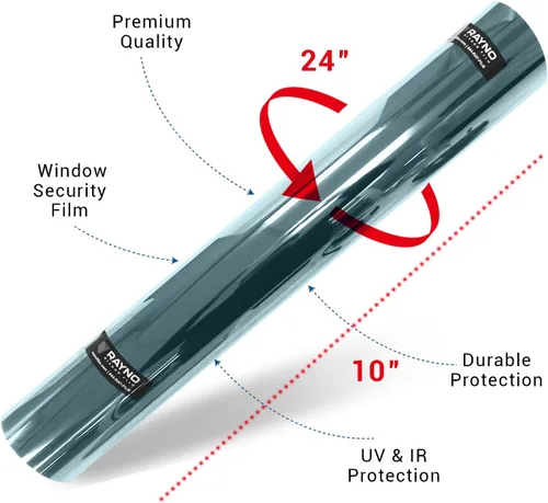 Vista 2 de Rayno Película retráctil con bloqueo UV para ventana, para el hogar y el automóvil, control de calor y protección, aislamiento de parabrisas