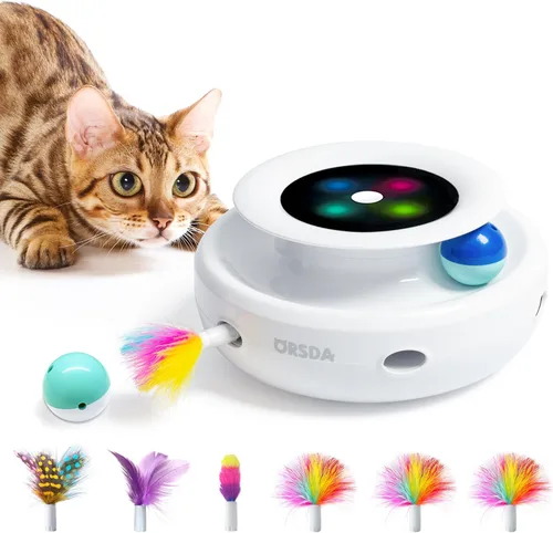 Vista 9 de ORSDA 6 PIEZAS Plumas de Repuesto SOLAMENTE Juguetes Interactivos para Gatos